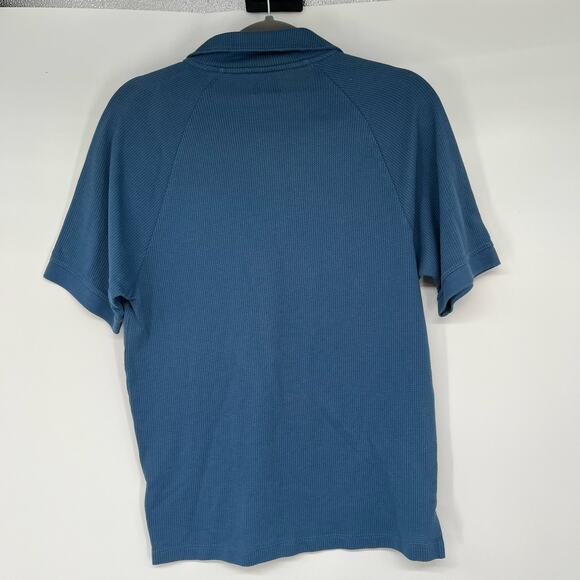 J Crew Polo Shirt Womens Sze S Blue Textured Knit Short Sleeve Classic Collared - Picture 3 of 8